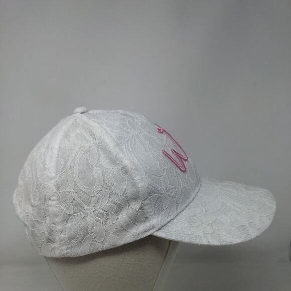 Wifey Strapbck Hat White One Size Adjustable Lace Trim Embroidered Miss To Mrs - Picture 4 of 9